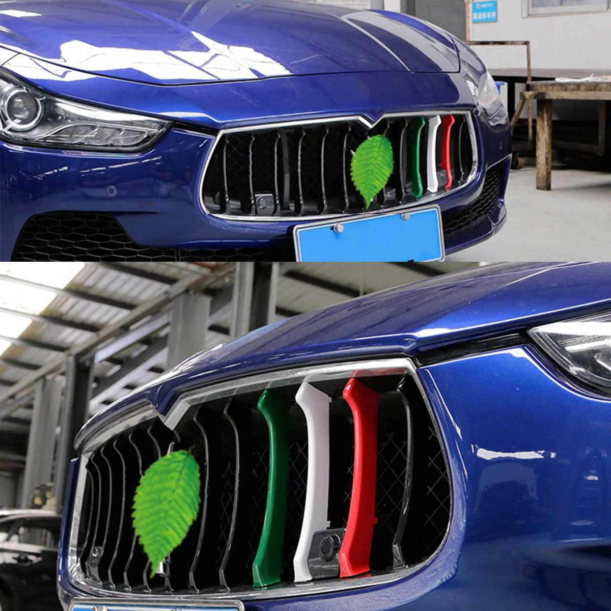 

3pcs/set M Color ABS Front Grill Grille Cover Clip Trim Strips Fit For Maserati For Ghibli 2014 2015 2016 2017