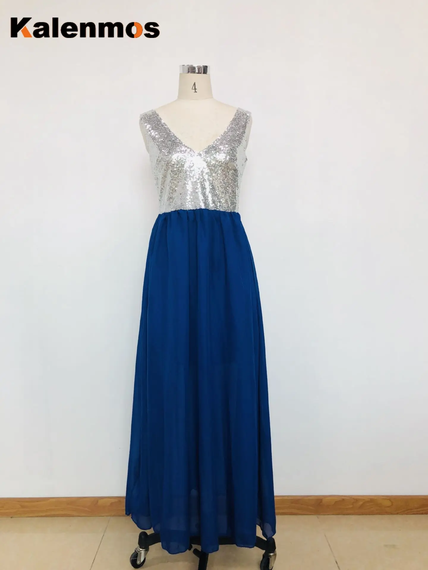 Платье женское длинное без рукавов пикантный однотонный топ с блестками и