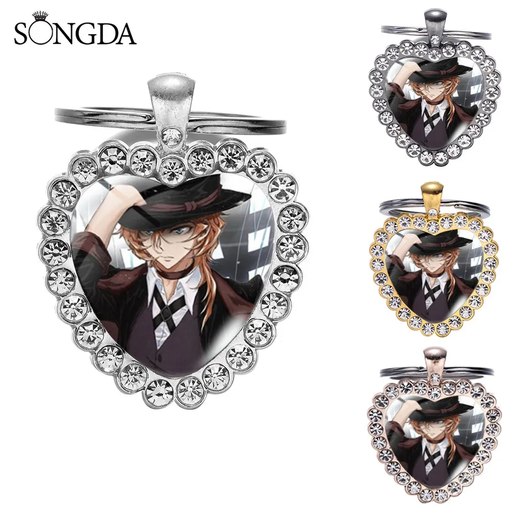 Модный Аниме Bungou бродячие собаки брелок дазай Осаму накахара чуя стеклянный