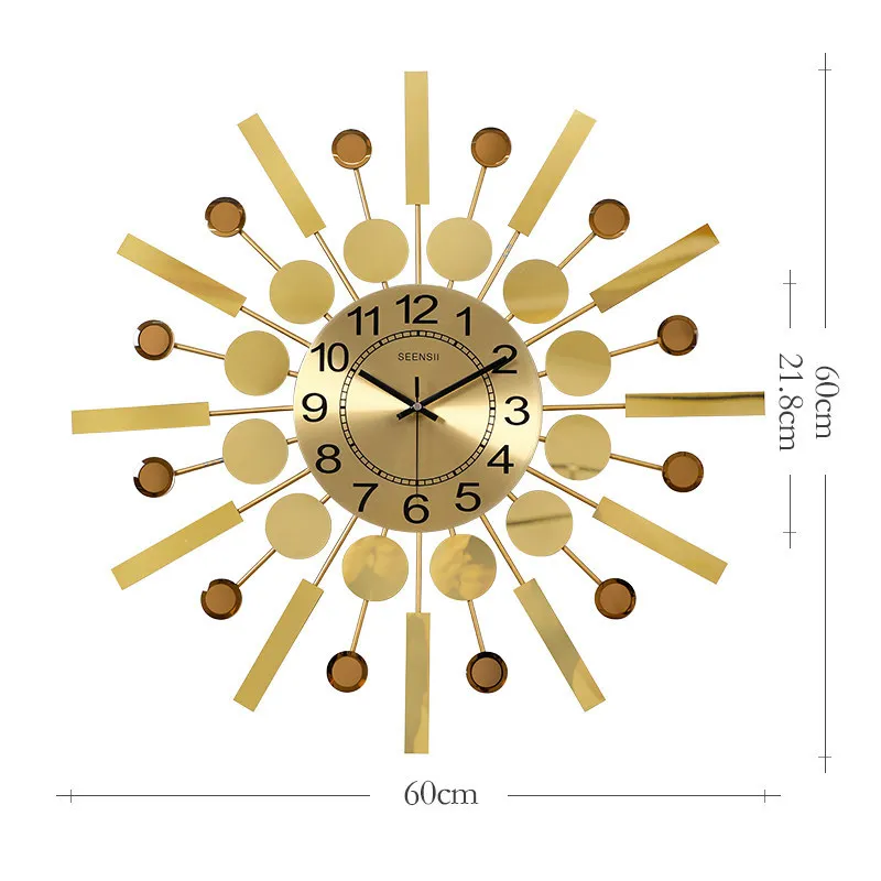 

Living Room Decoration Luxury Wall Clock Modern Design Metal Clocks Wall Watches Home Decor Creative Quartz Clock Gift Zegary