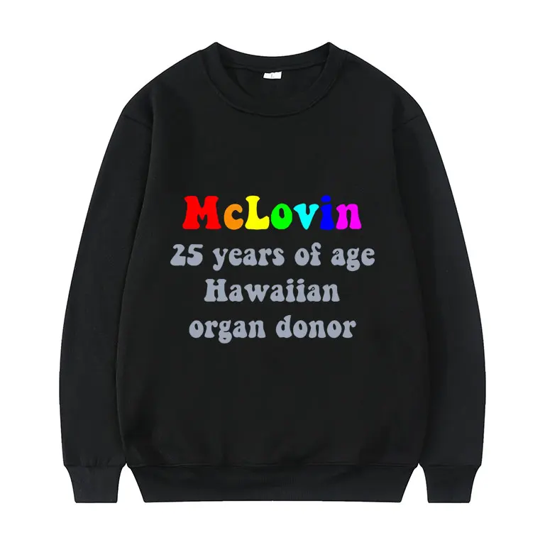 

Mclovin Sweatshirt Men Women O-collar Sweatshirts Couples New Fashion Letter Print Pullover Unisex Personality Clothes for Teens