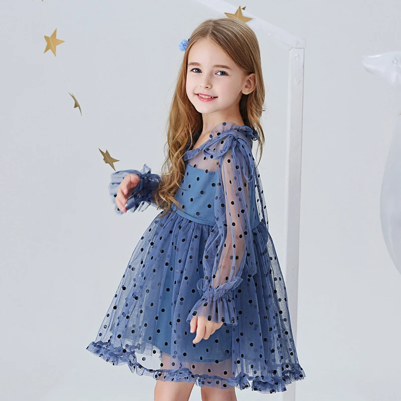 Платье детское в горошек сетку для девочек | Детская одежда и обувь