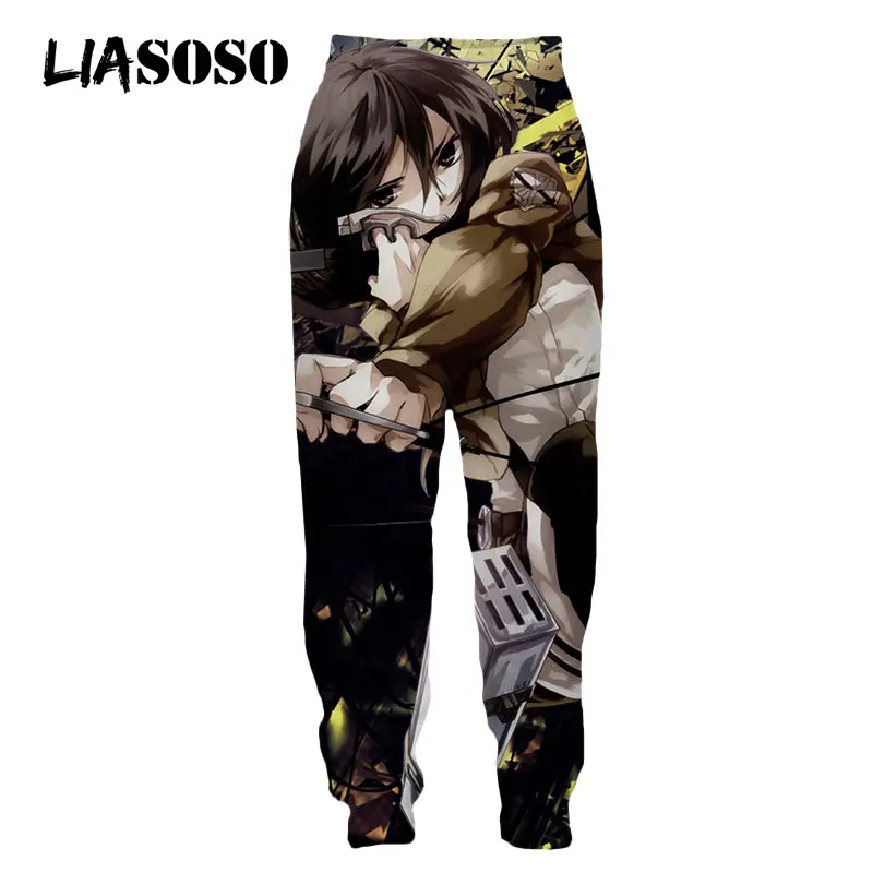 

LIASOSO 3D Print Women Man Anime Attack on Titan Casual Sweatpants Cool Fashion Sweat Pants Street Hip Pop Harajuku Baggy Pants