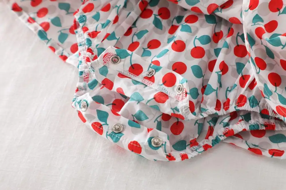 

Baby Girl Dress Summer Princess Baby Dress Newborn Cherry 1st Birthday Party Girls Dress With Headband Infant Baby Romper Dress