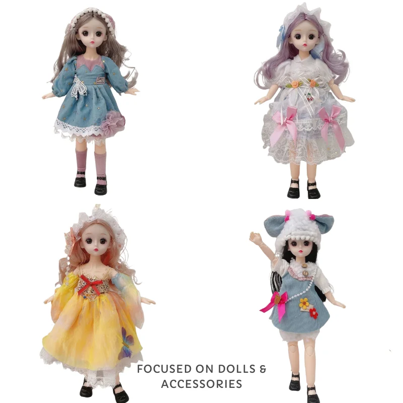 

30cm 1/6 Bjd Doll Full Set with Cute Clothes 22 Movable Ball-jointed 3D Eyes Mold Face Kawaii Diy Toys for Girls