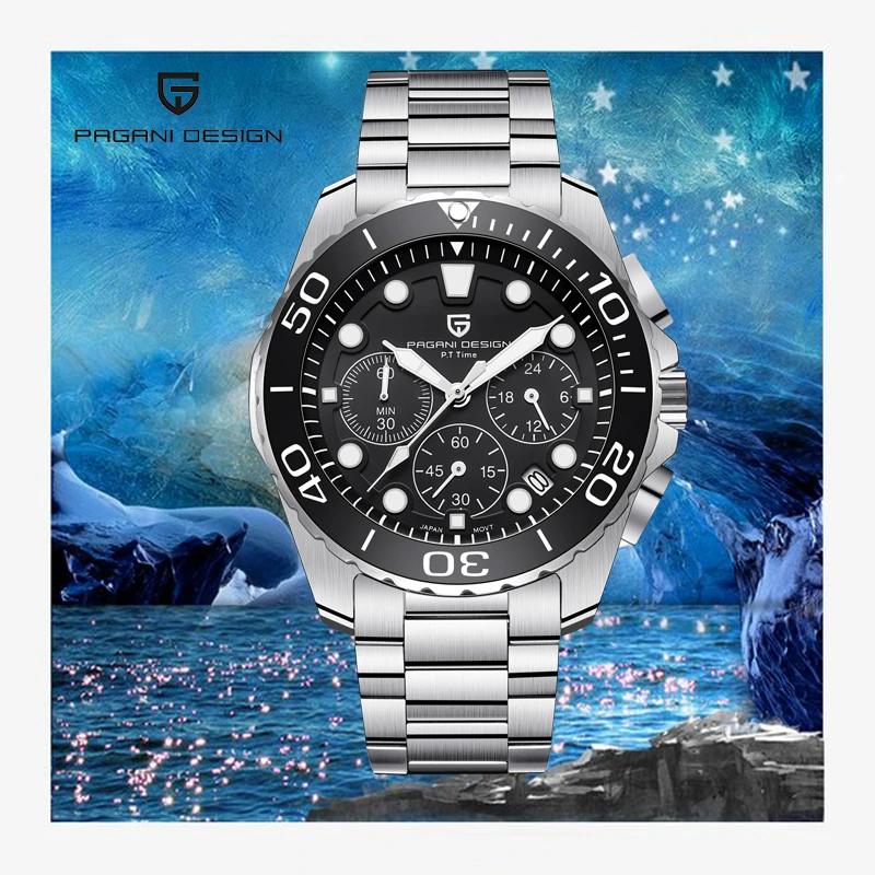 

PAGANI Design Men's Business Watches Top Brand Men Quartz Casual Chronograph Sports Watch Man Waterproof Stainless Steel clock