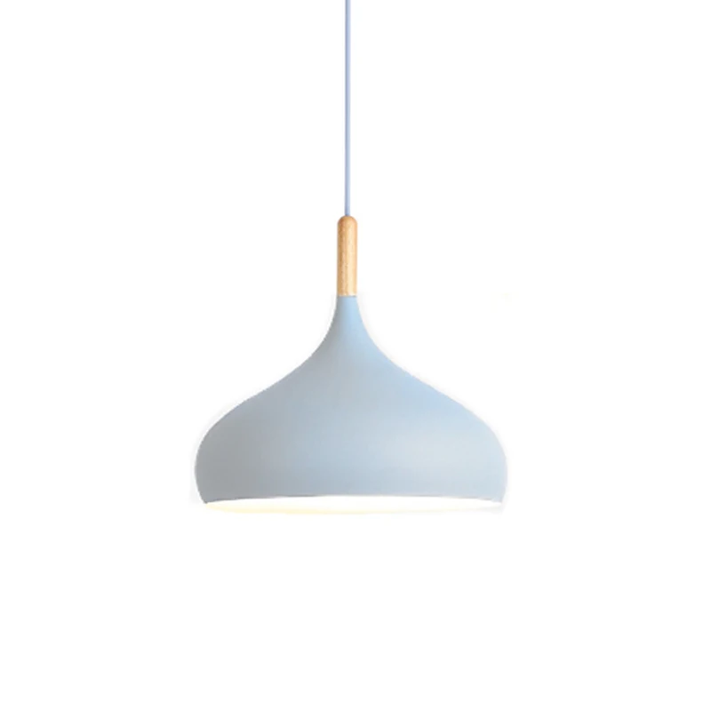 C style blue Разноцветный подвесной светильник с блеском, деревянный подвесной светильник для ресторана, кухонный светильник, современный E27 светодиодный подвесной светильник - Цвет корпуса: C style blue