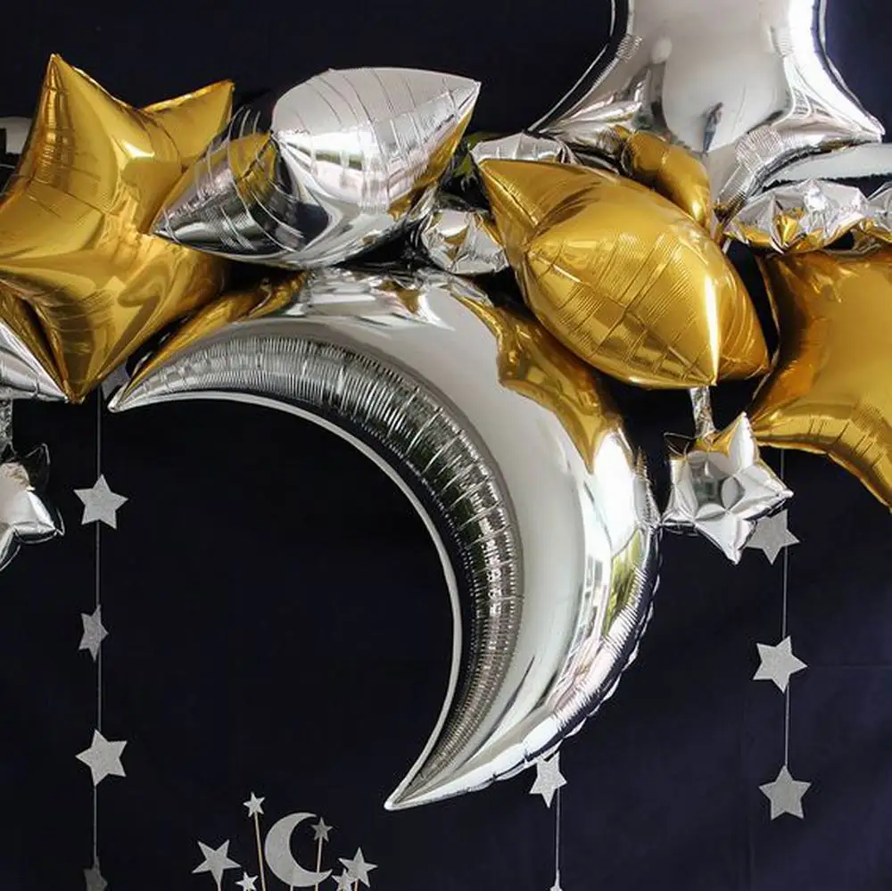 

5pcs Moon Star Large Helium Foil Balloons Wedding Marriage Birthday Party Decorations Kids Air Balls Baby Shower Globos Kids Toy