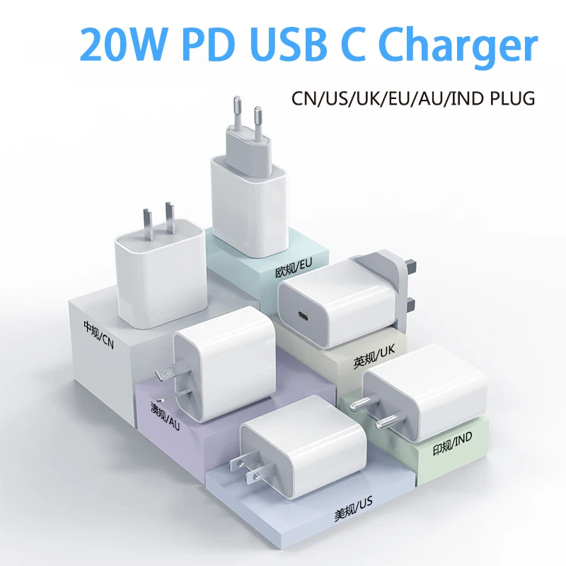 

20W PD USB C Charger For iPhone 13 12 11 Charger and Data USB Cable Fast Charger Type C For Xiaomi mi 11 Quick Charging adapter