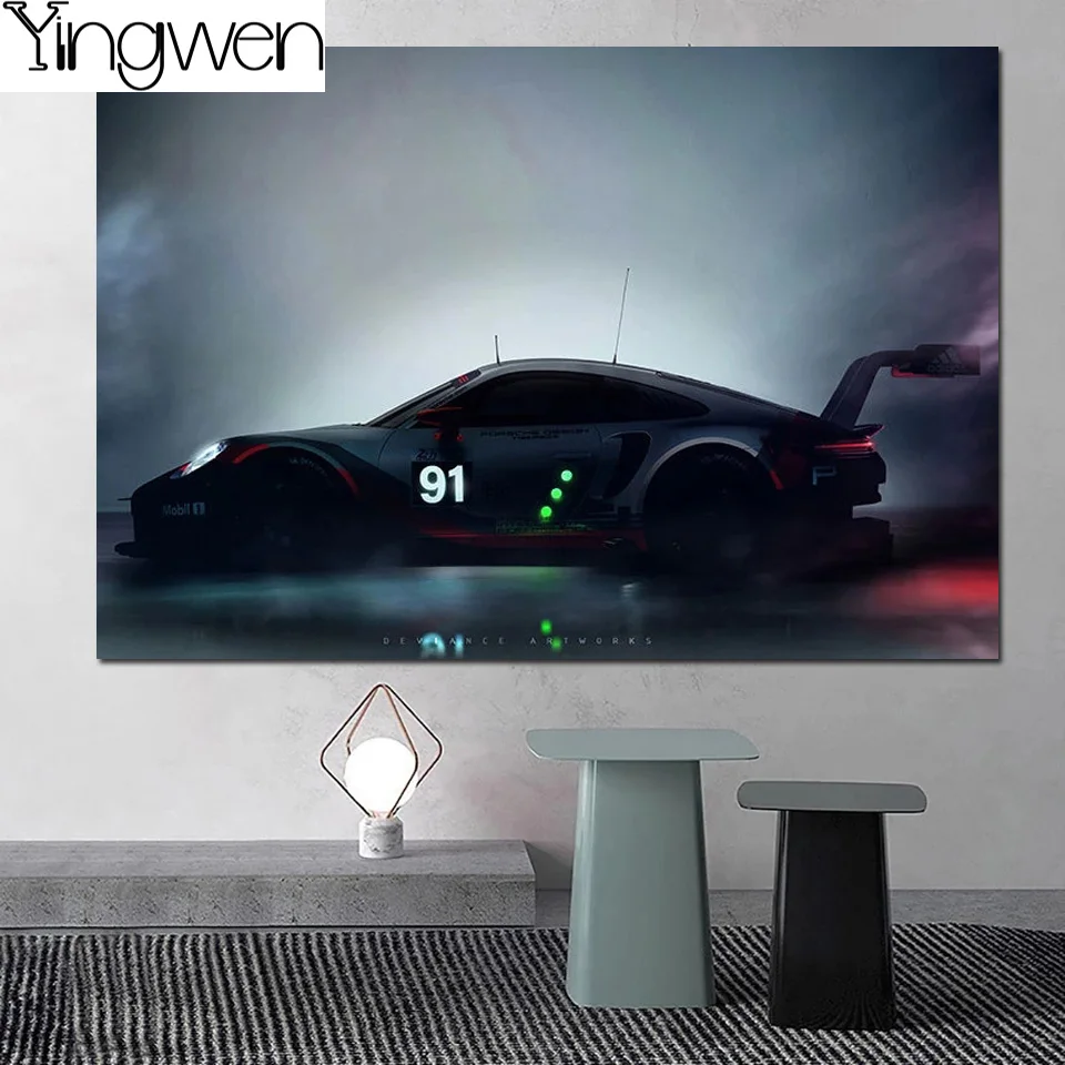 

Supercar Cross Stitch 911 RSR Racing Sport Vehicle Diamond Painting 5D DIY Full Diamond Embroidery Mosaic Picture Decor Home Art