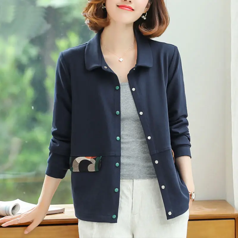 Осенние базовые куртки с длинным рукавом Женские повседневные короткие пальто