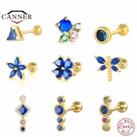 canner blue cz zircon irregular 925 sterling silver pendients ear studs piercing earrings for women earring girls gifts jewelry