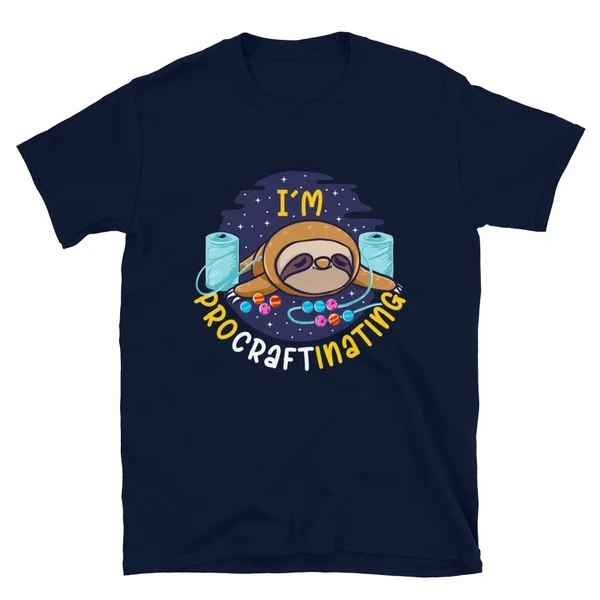 Crafts Pun Funny Sloth Lazy Sewing Joke Short-Sleeve Unisex T-Shirt