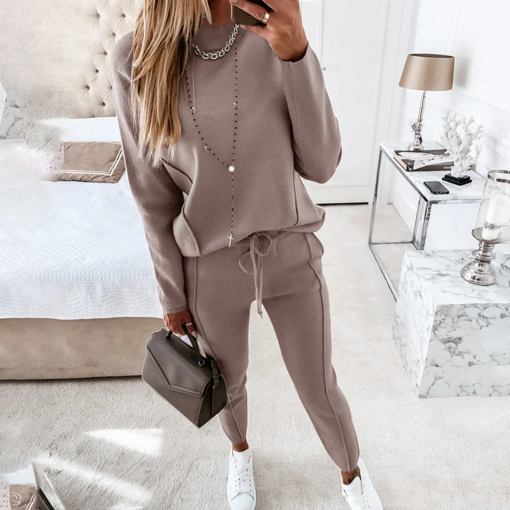 

Fashion Tracksuit 2 Piece Set Autumn Winter Pullover Hoodie + Long Pants Sports Suit Female Sweatshirt Sportswear Suit For Women