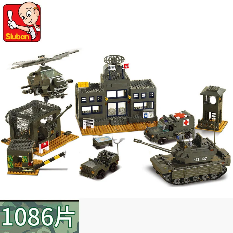Sluban Military SWAT team vehicles Model plane tanks armed truck army World war ii building blocks DIY bricks Moc WW2 Kids Toys. | Игрушки и