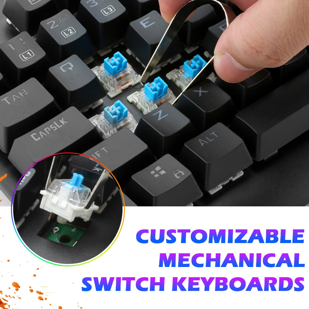 Redragon K581 SANI RGB USB механическая игровая клавиатура синий переключатель со