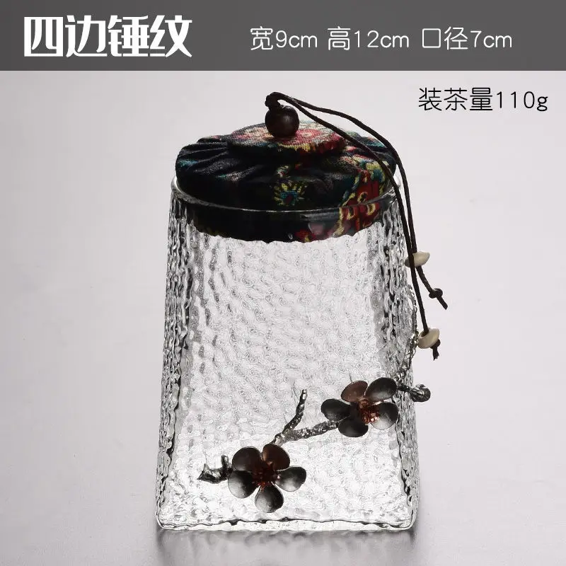 

Chinese kung fu tea caddy glass bottle sealed food candy can canister set kitchen storage tank kitchen storage bottle with cap