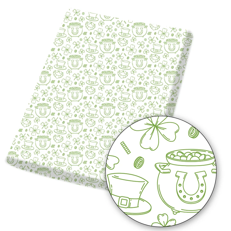 Полиэфирная хлопчатобумажная ткань в виде клевера тканевая с принтом женский