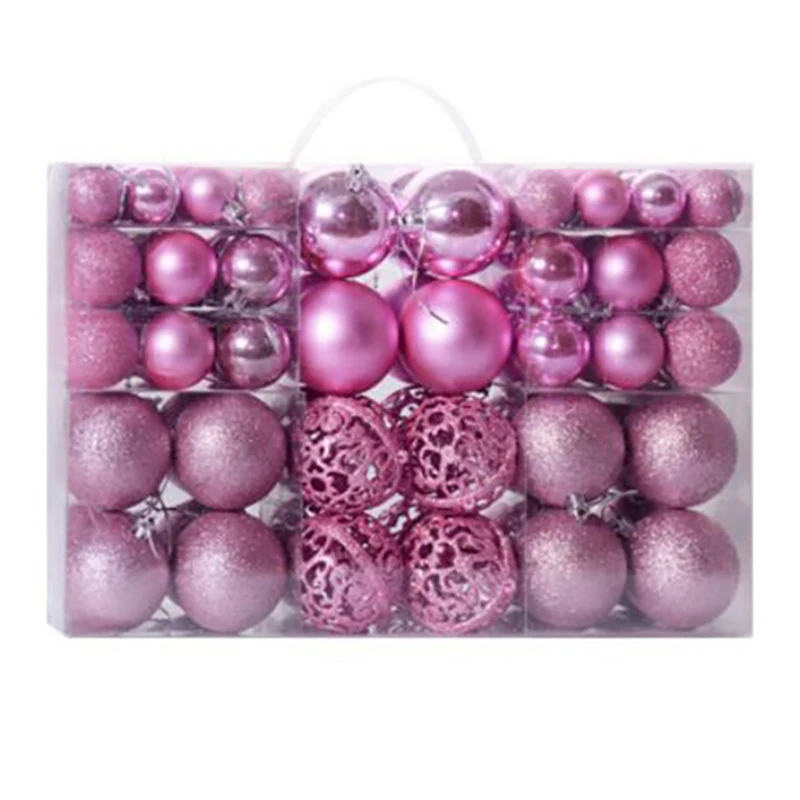 

200 Pcs Christmas Ball Box Set Available Holiday Christmas Tree Christmas Decorations, 100 Pcs Pink & 100Pcs Bronze