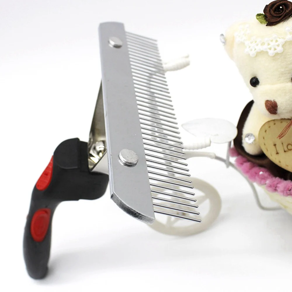 Резиновая Ручка расческа для домашних животных из нержавеющей стали гребень