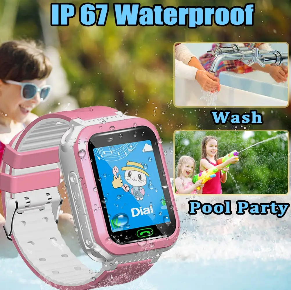 Детские Смарт-часы IP67 водонепроницаемые с GPS Wi-Fi камерой видеозвонками детские