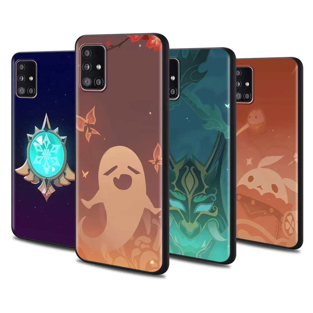 Silicone Case For Samsung Galaxy A51 A52 A71 A32 A72 5G A21s A12 A31 A41 A02s A11 A91 Back Soft Phone Cover Genshin Impact Icon