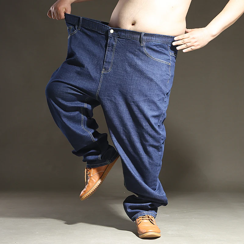 Джинсы мужские Стрейчевые большого размера с эластичным поясом размеры 8XL 7XL