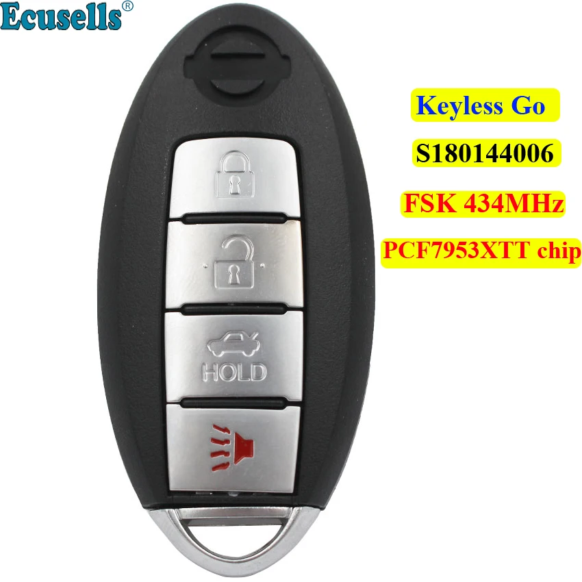 Бесключевой go 3 + 1 кнопки дистанционного ключа FSK 434MHz PCF7953XTT чип для Nissan Pathfinder 2013 2014