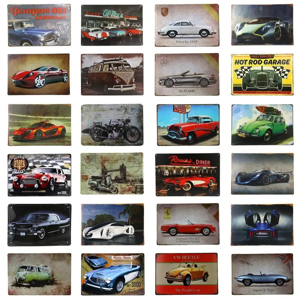 Известная Автомобильная жестяная вывеска в винтажном британском стиле