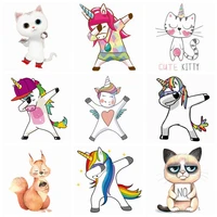 cartoon animal iron on patches for clothes unicorn iron on patches vinyl thermal transfer clothing stickers washable applique