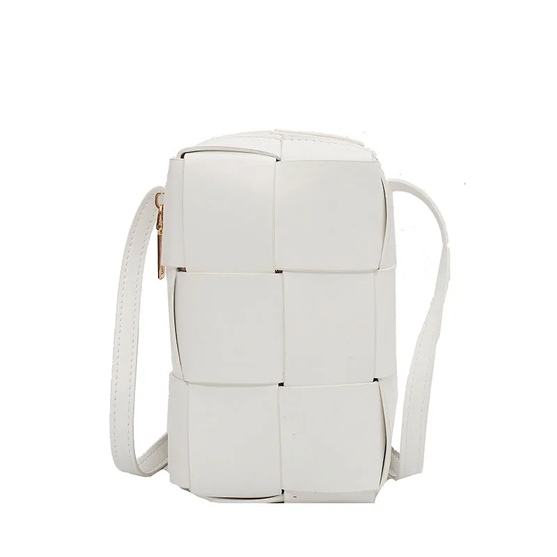 

Woven Mini Crossbody bag 2021 Summer New PU Leather Women's Designer Handbag Chain Shoulder Messenger Bag Phone Purses