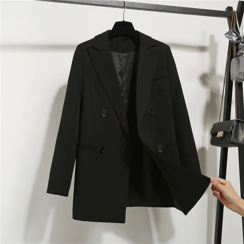 

2021 New Oversized Leisure Women Blazers Autumn Office Lady Pocket Blazer Jackets for Women Solid Color Coat for Ladies