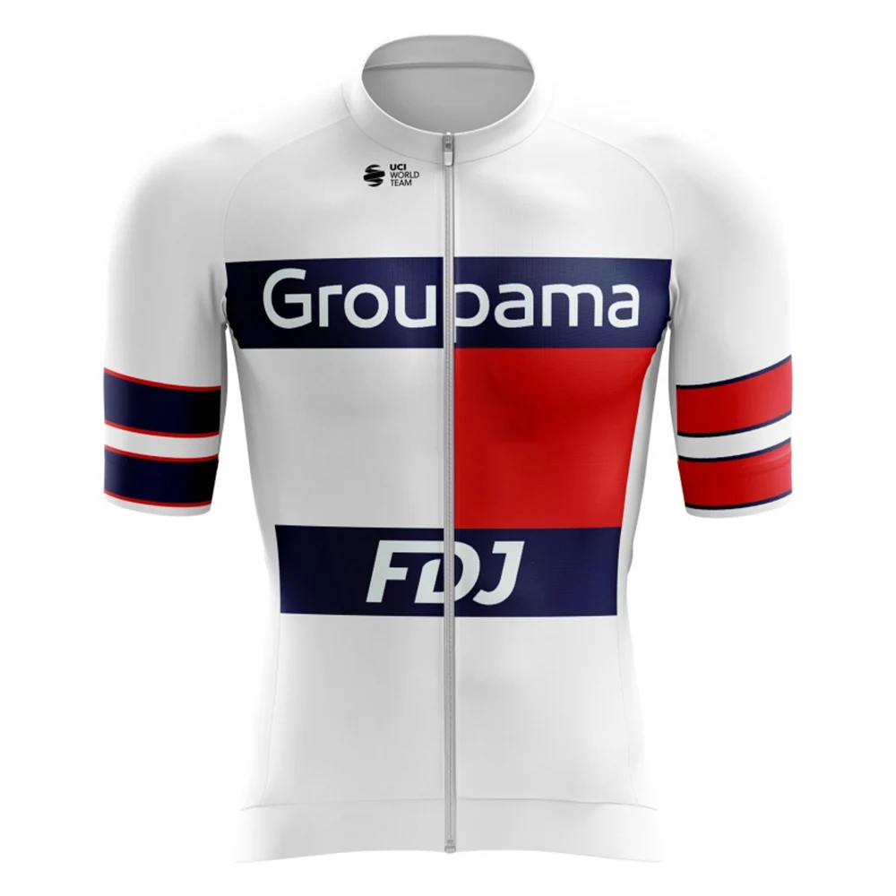 

Cycling Jersey Aero FDJ Groupama Pro Team Short Sleeve Bike Shirts Summer Men Tops Wear Maillot Bicycle Dress Uniforme Ciclismo