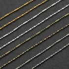 Металлическая цепь с круглыми бусинами, золотистаяСеребристаяродиевая цепь 1,5 мм, 15 метров, для изготовления ювелирных изделий своими руками, ожерелий, браслетов