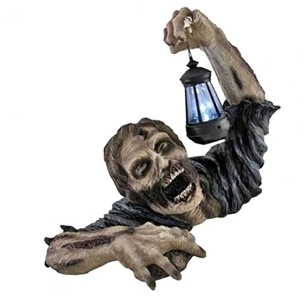

Decorative with Lantern Crawling Zombie Sculpture with Lantern for Outdoor