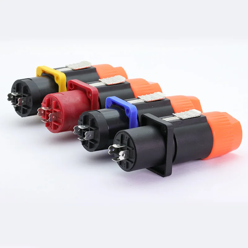 

45Sets/90pcs NL4FC 4 Pin Speaker Power Male Plug+Female Panel Mount Power Amplifier Plug Jack Socket Wire Connectors
