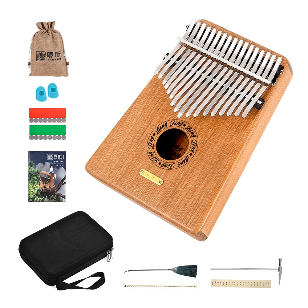 LINGTING K17G 17-клавишное портативное пальцевое пианино Kalimba Mbira G Tonality сандаловое