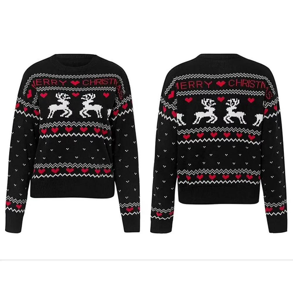 Fashion Sweater Acrylic Fibers Merry Christmas Sweaters Women Long Sleeve Autumn Winter Deer Print Pullover Jumper Tops New N5 | Женская