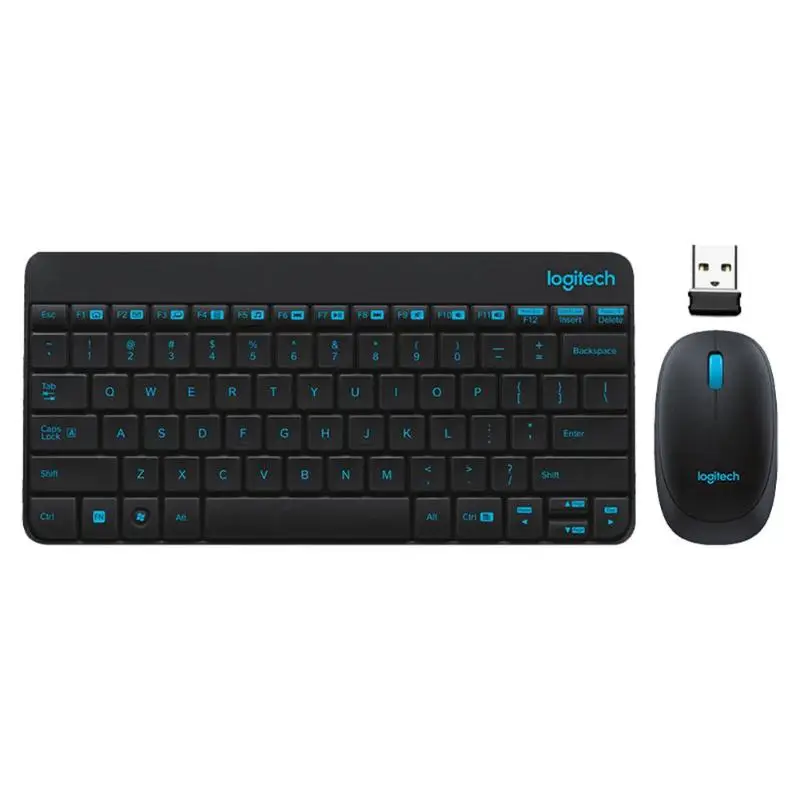 Черный Logitech MK245 ноутбук миниатюрная клавиатура с тачпадом ПК USB Беспроводной 1000 Точек на дюйм эргономичный набор с мультимедийными Функция ключ бытовой игры - Цвет: Черный
