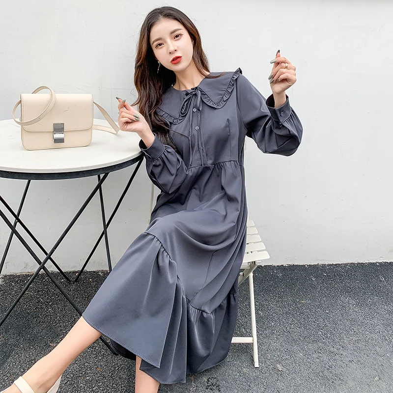 Женское шифоновое платье с бантом Mozuleva однотонное свободное богемное длинными