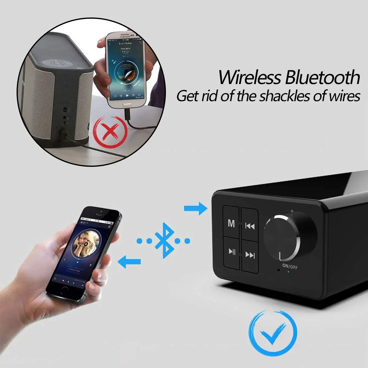 Звуковая панель для телевизора 20 Вт проводная беспроводная Bluetooth 5 0 колонки FM