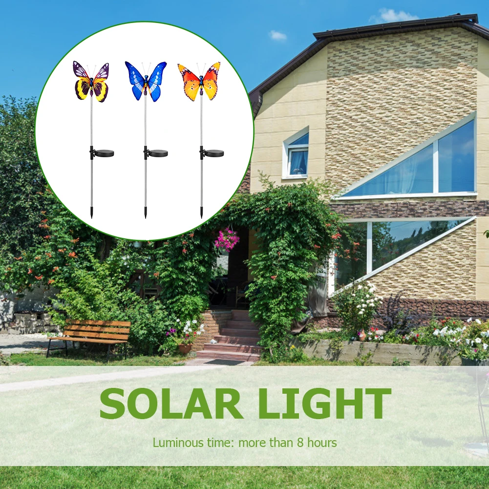 

Outdoor Waterproof LED Light Lamp Solar Colorful Butterfly Mold Courtyard Lighting Decorations for Wedding Exquisite Gifts
