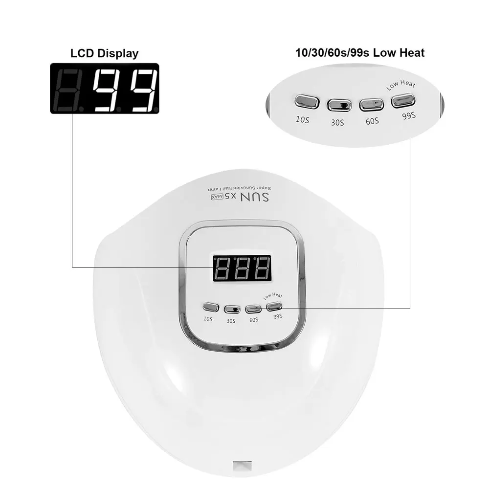 Защита от солнца X5Max 150 Вт светодиодный & УФ-Сушилка для ногтей 45 s сушки Гель-лак