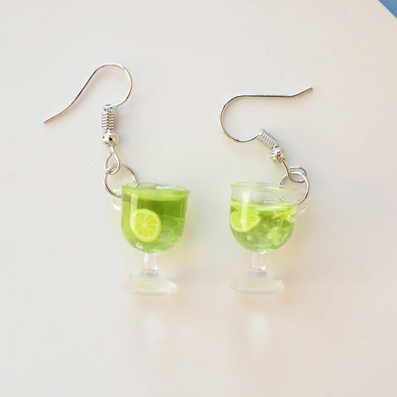 

Cocktail Fruit Juice Drop Earrings for Women Fashion Accessories Girl DIY Handmade Unique Personality Dangle Earrings Jewelry