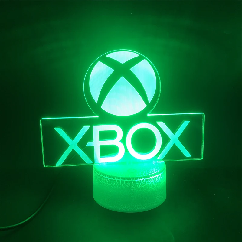 Xbox игровой значок 3D иллюзия Лампа игровая комната настройки рабочего стола