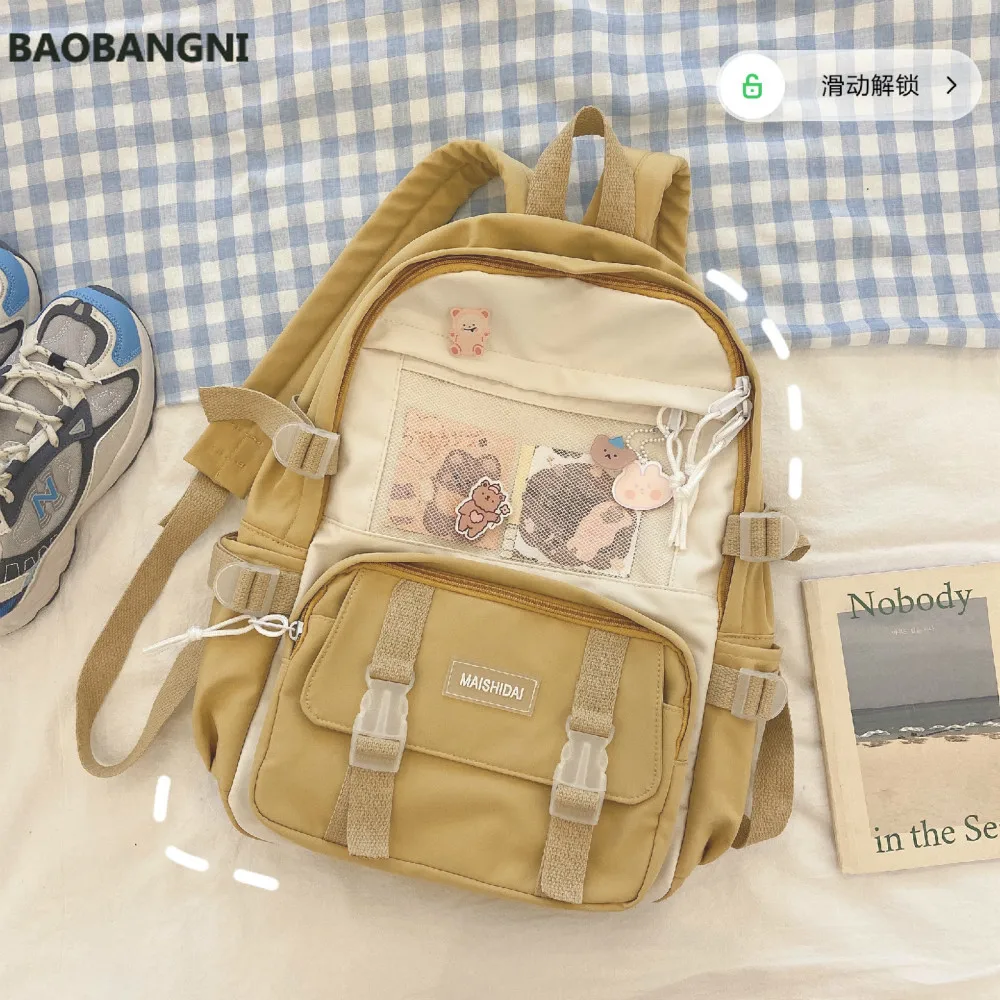 

Cute Girls Backpack Women Large Capacity Ins Simple School Bags for Teens Female Korean Harajuku School Student Bookbag Ladies
