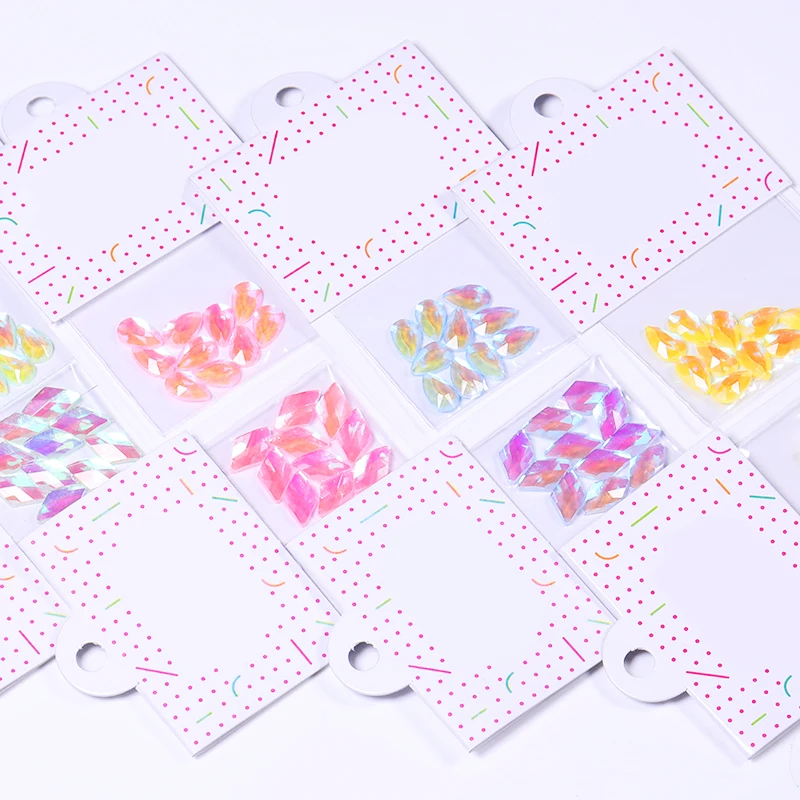 10 шт./пакет Стразы для ногтей ромбовидные гвозди в форме капли AB Цвет плоская