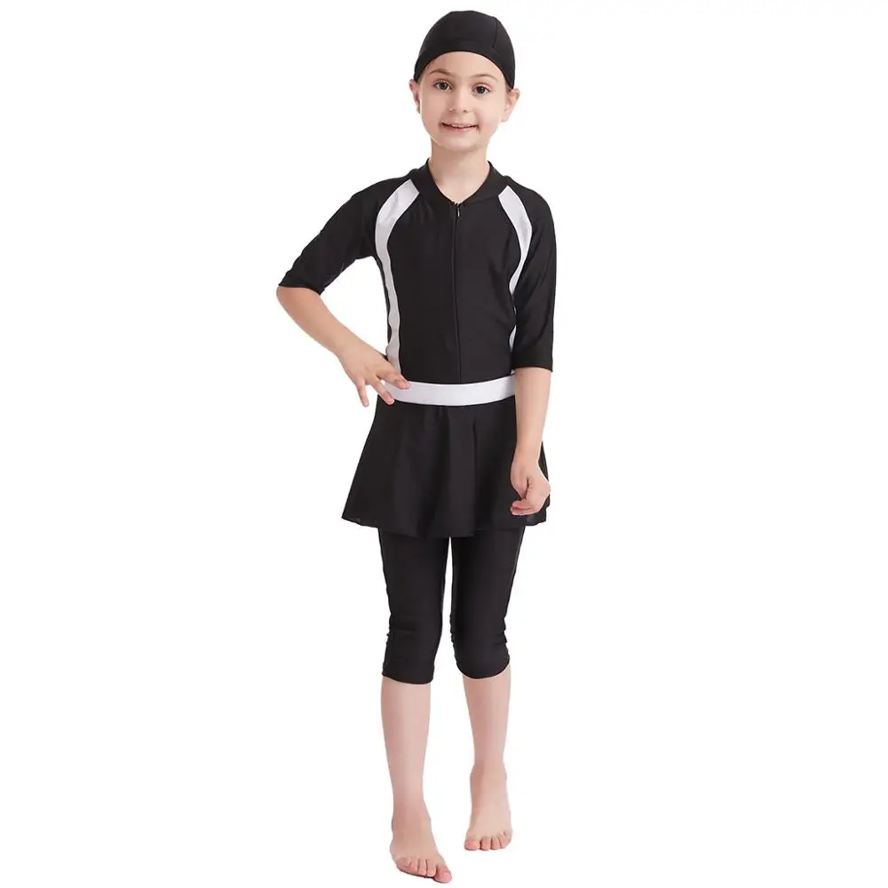 

Muslim Girls Swimwear Toddler Kids Bathing Suits 3 Pieces Set Modest Bathing Suit Islamic Swimsuit for Kids Teens Beach Wear
