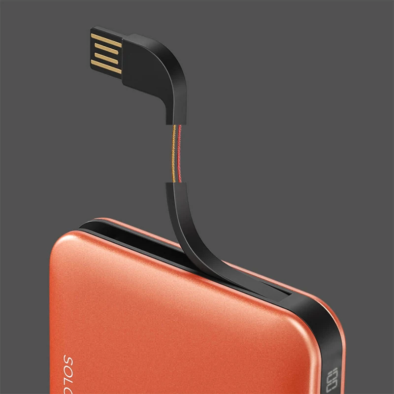 SOLOVE 10000 мАч power bank портативный 2.1A Быстрая зарядка с помощью зарядный кабель