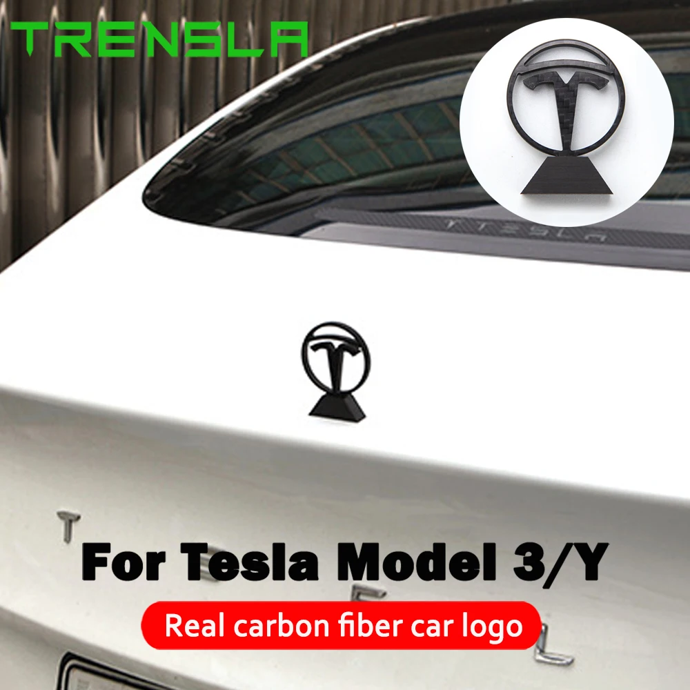 

Логотип из настоящего углеродного волокна для Tesla Model 3 Y S X, стикер, аксессуары для модификации автомобиля